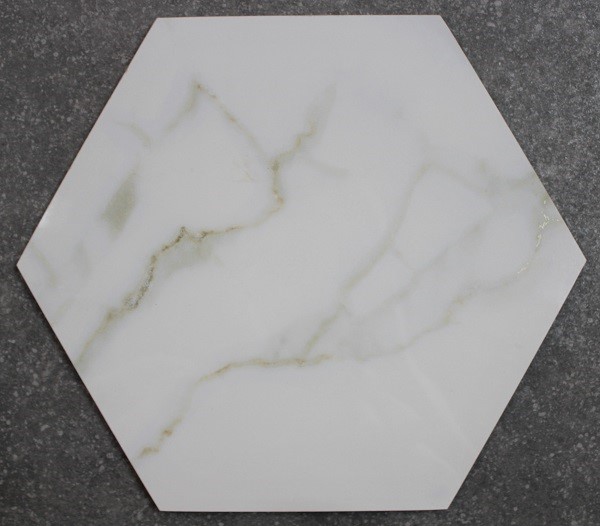 Marble look porcelain tile Hexagon